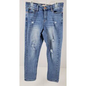 Lucky Brand High Rise Taper Mom Distressed Blue Jeans Women's Size 10